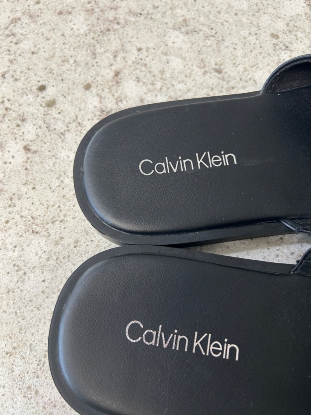 Calvin Klein Black Perforated Slide Sandals - Picture 2 of 6